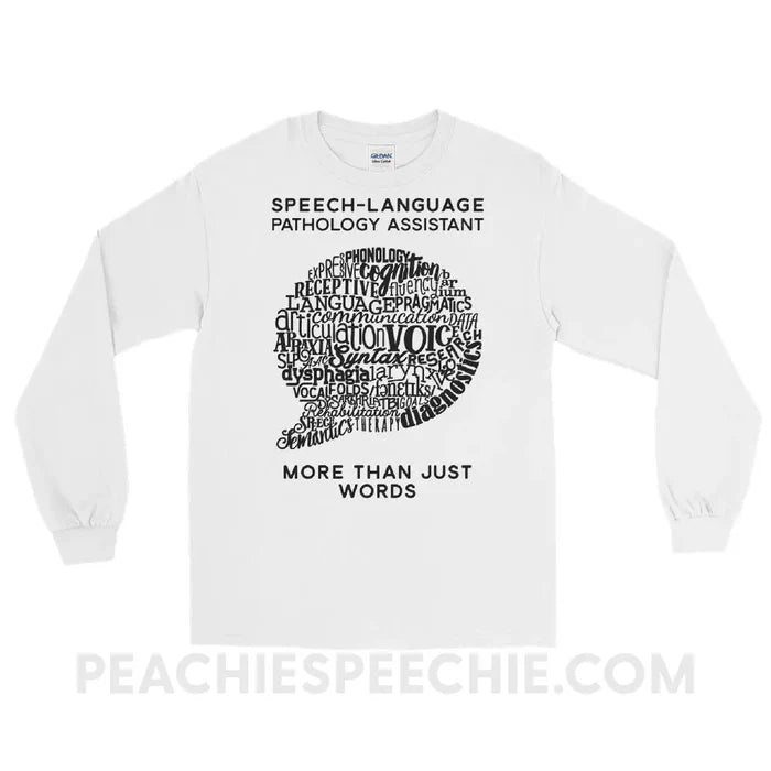 SLPA Word Bubble Long Sleeve Tee - White / S - T-Shirts & Tops peachiespeechie.com