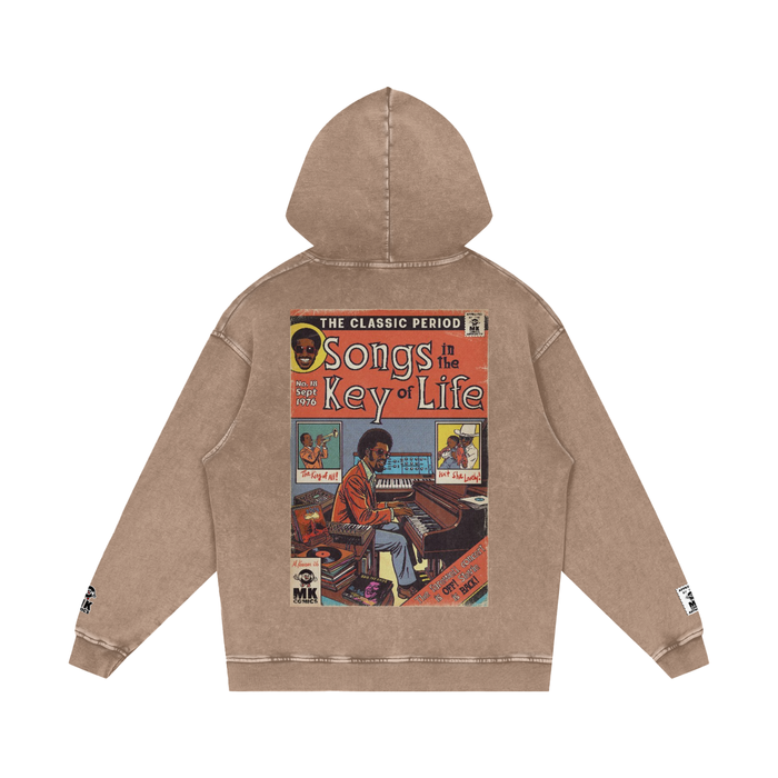 Songs in the Key of Life - Snow Washed Loose Cotton Hoodie