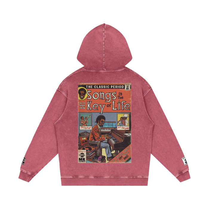 Songs in the Key of Life - Snow Washed Loose Cotton Hoodie