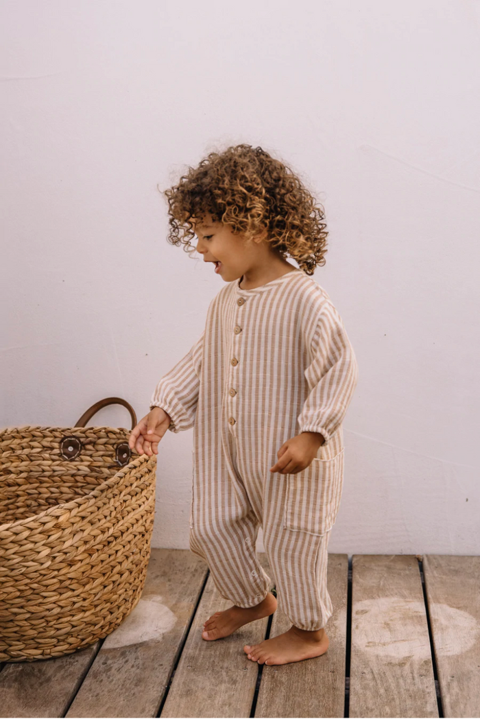 Studio Boheme BIG PAPI STRIPED JUMPSUIT Biscuit Stripes