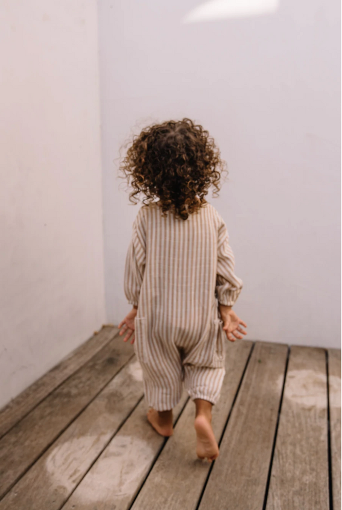 Studio Boheme BIG PAPI STRIPED JUMPSUIT Biscuit Stripes
