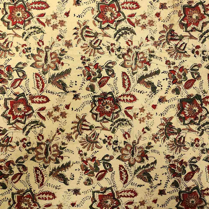Rustic Autumn Floral Block Print Cotton Tablecloth Rectangle - Sweet Us