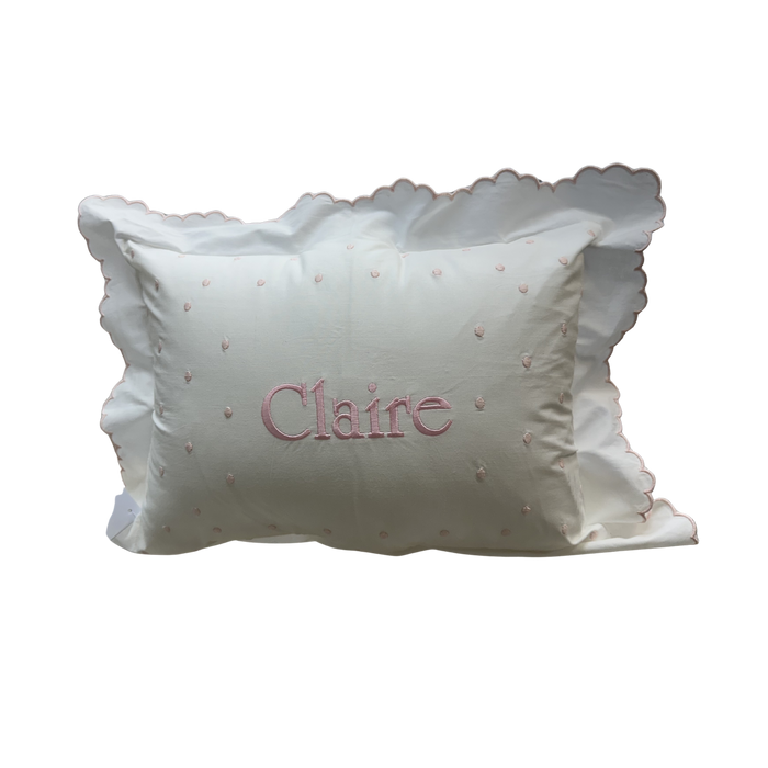 Swiss Dots Monogram Pillow