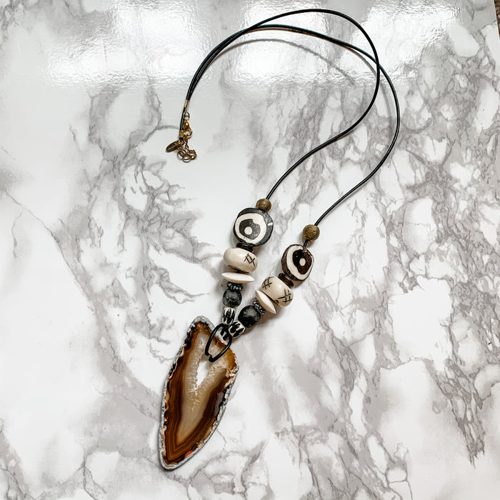 Take No Prisoners Agate Statement Necklace