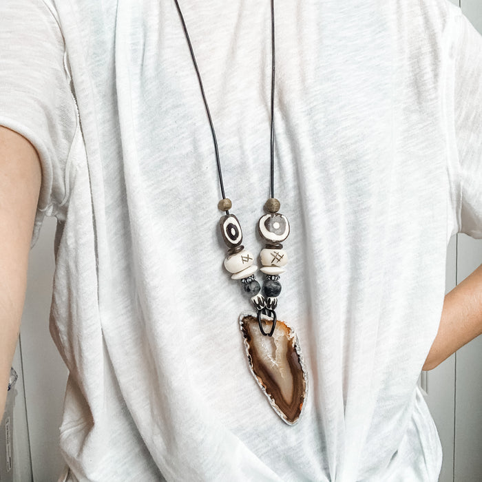 Take No Prisoners Agate Statement Necklace