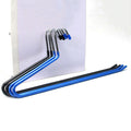 THEE Non Slip Open-Ended Slack Pants Hanger Clothes Hanger Easy Slide Trousers Hanger Set of 12 Blue
