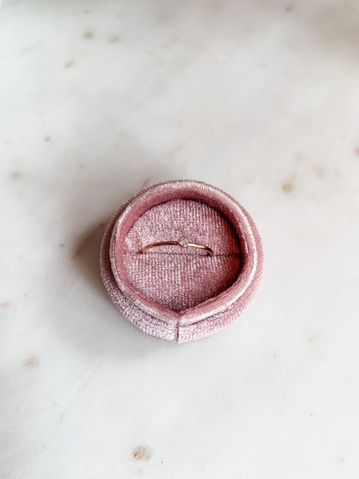 Tiny CZ Stacking Ring - Rose Gold