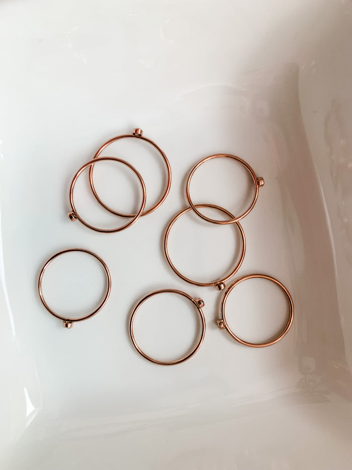 Tiny CZ Stacking Ring - Rose Gold