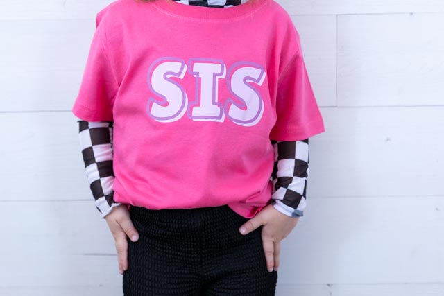 Toddler Sis Hot Pink Graphic Tee