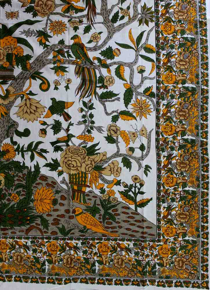 Tree of Life Tablecloth for Square Tables Cotton Floral Tablecloth Round 72 Inch - Sweet Us
