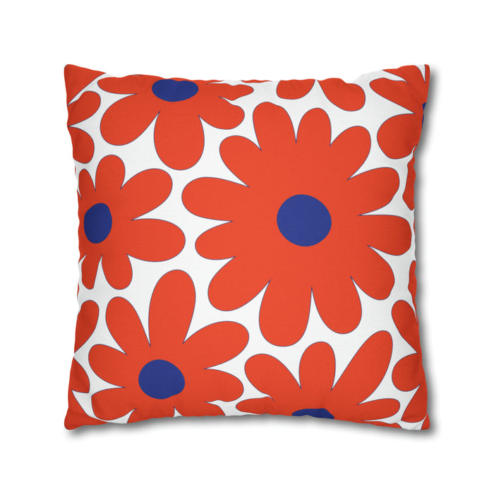 Two Color Double Sided Groovy Flower Pillow - College Dorm Pillow - Bed Party Pillow - Delaware