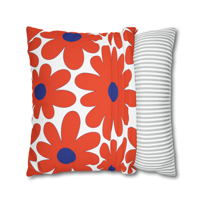 Two Color Double Sided Groovy Flower Pillow - College Dorm Pillow - Bed Party Pillow - Delaware