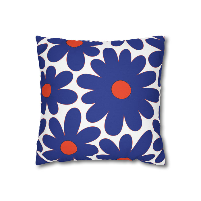 Two Color Double Sided Groovy Flower Pillow - College Dorm Pillow - Bed Party Pillow - Delaware