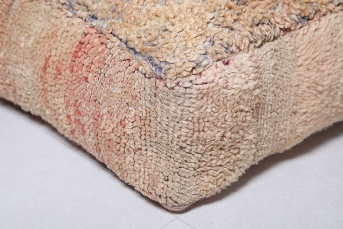 Two handmade berber brown rug pouf - kilim pouf