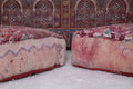 Two moroccan berber handmade rug pouf - kilim pouf