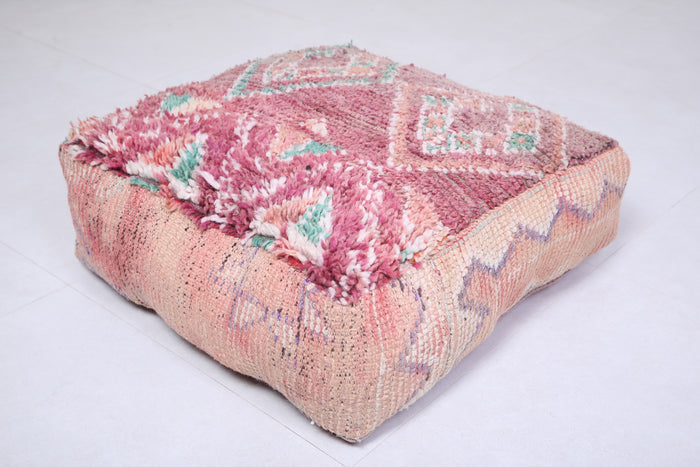 Two moroccan berber handmade rug pouf - kilim pouf