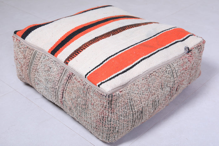 Two moroccan handmade berber old rug pouf - kilim pouf