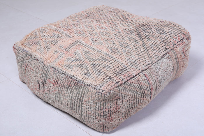 Two moroccan handmade berber old rug pouf - kilim pouf