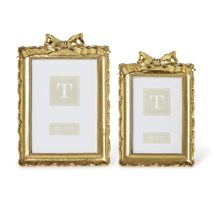 Twos Company 4x6 Gold Frame with Accent Bow