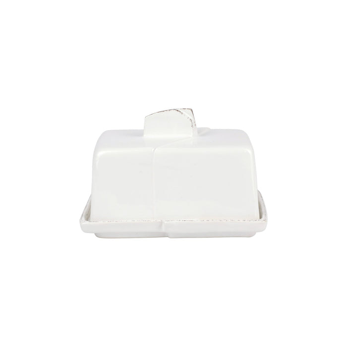 Vietri Lastra White Butter Dish