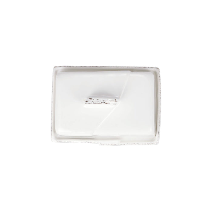 Vietri Lastra White Butter Dish