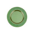 Green ceramic plate with textured rim