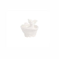 White ceramic reindeer bowl on a white background