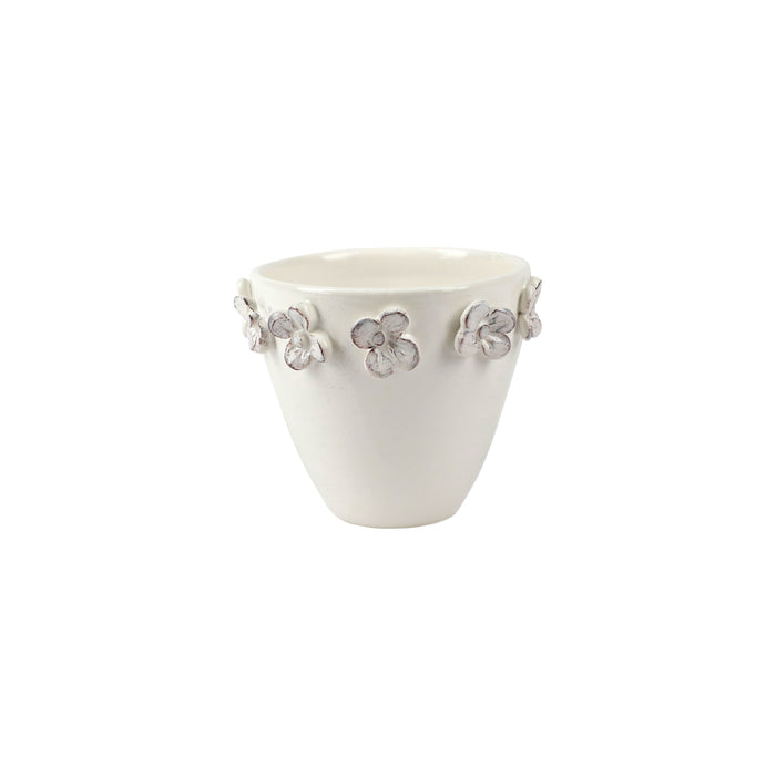 Vietri  Rustic Garden White Small Cachepot
