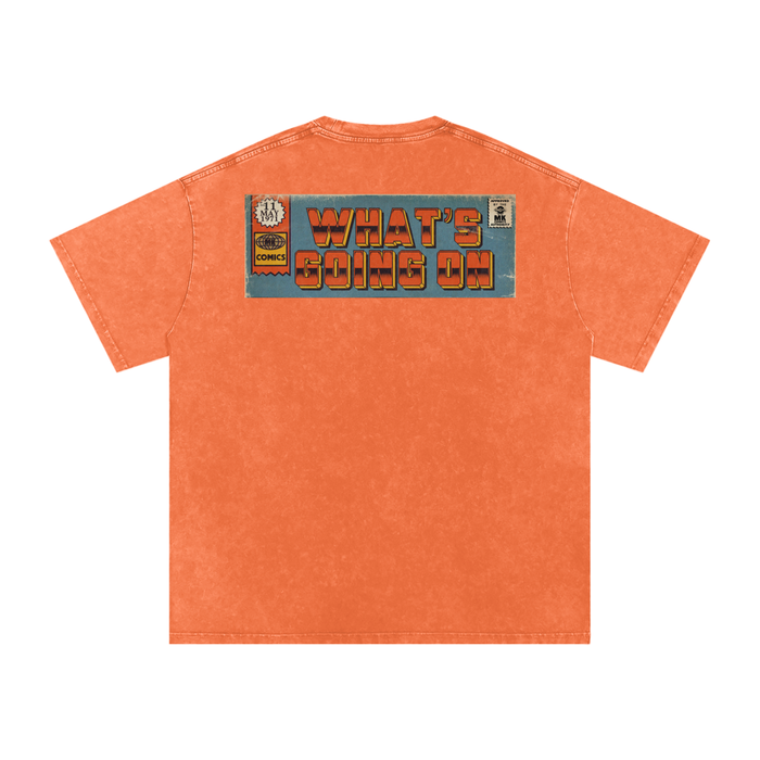 What's Going On - Snow Washed Oversized Cotton T-Shirt