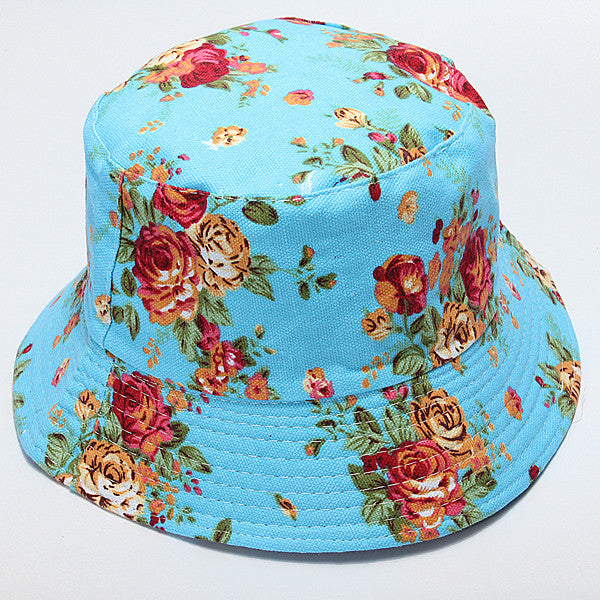 Women Cotton Floral Fishing Hat Boonie Bucket Summer Sun Cap Outdoor - GhillieSuitShop
