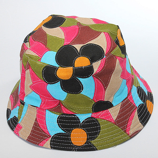 Women Cotton Floral Fishing Hat Boonie Bucket Summer Sun Cap Outdoor - GhillieSuitShop