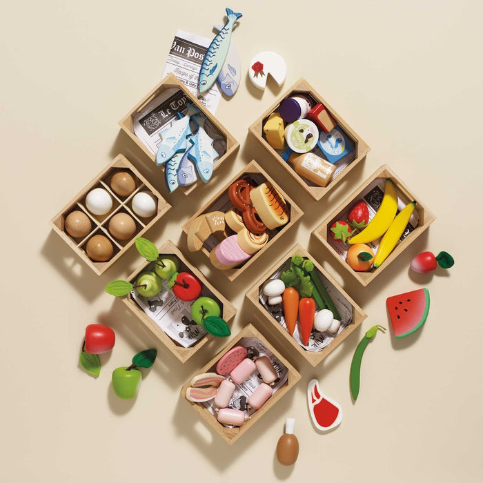 Wooden Play Food Crate, Vegitables