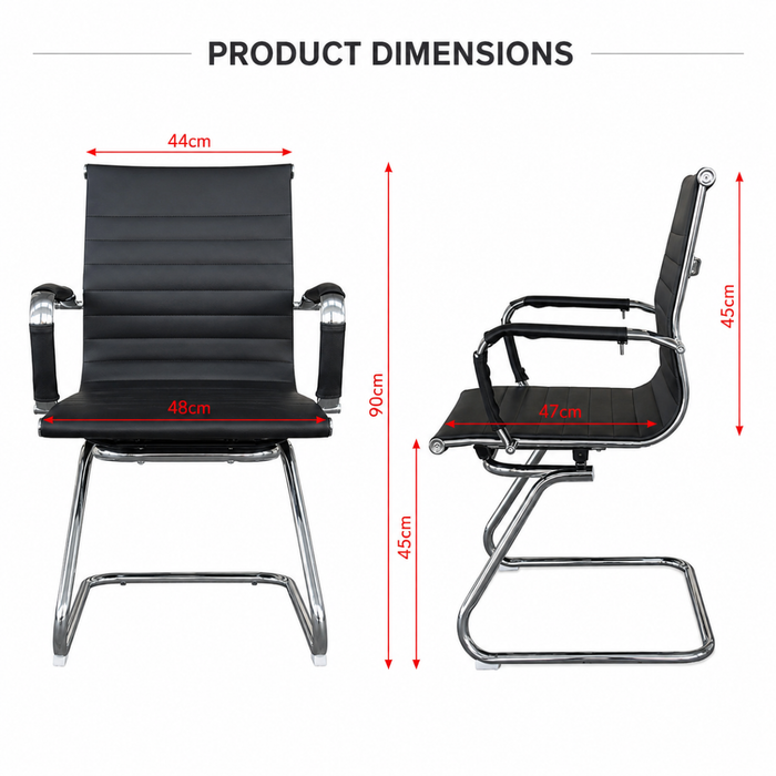 Wooden Twist visitor chair dimensions - width 48cm, depth 47cm, height 90cm