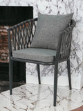 Wooden Twist Creance Rope Design Aluminum Chair For Living Room With Comfortable Cushion - Wooden Twist UAE