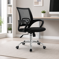 Wooden Twist Ergonomic Black Mesh Office Chair with Chrome Base & Tilt Function