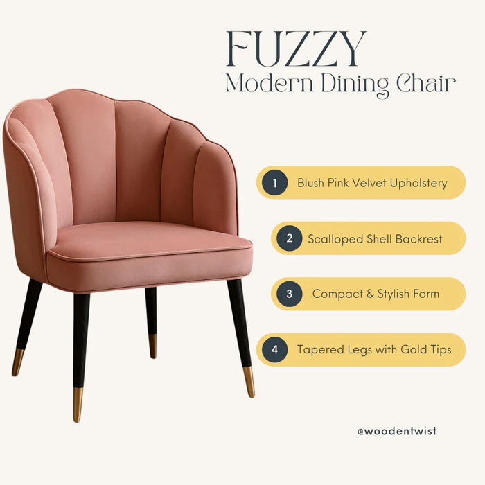 Fuzzy Modern Cafe Dining Chair