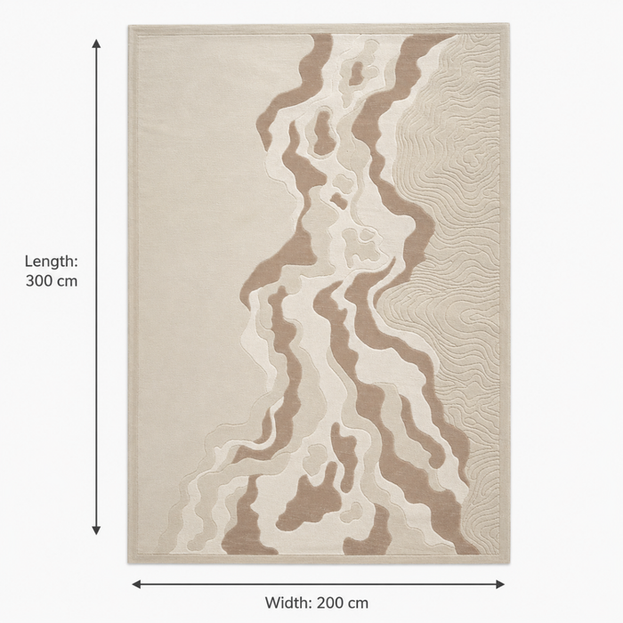 Wooden Twist Turkish area rug dimensions - 300cm length x 200cm width