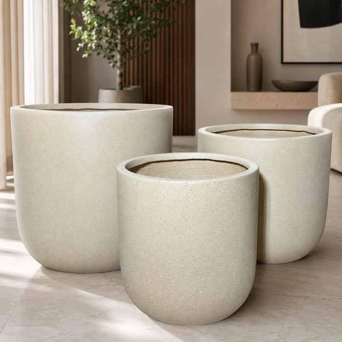 Wooden Twist Speckled Fiberglass Flower Pot – Small Medium and Large Sizes – Wooden Twist UAE