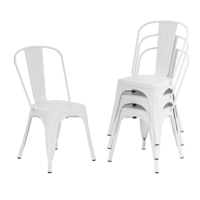 Wooden Twist Stackable Metal Outdoor & Indoor Tolix Side Cafe, Restaurant Kitchen Dining Chair ( Pack of 1 ) - Wooden Twist UAE