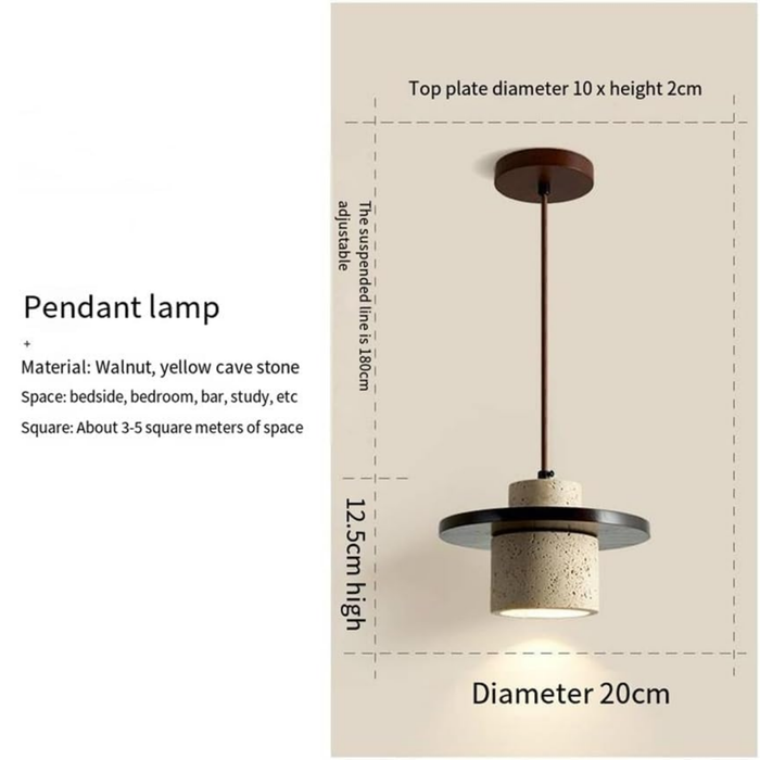dimensions - top plate Dia 10cm x H2cm, cord adjustable to 180cm, shade Dia 20cm x H12.5cm