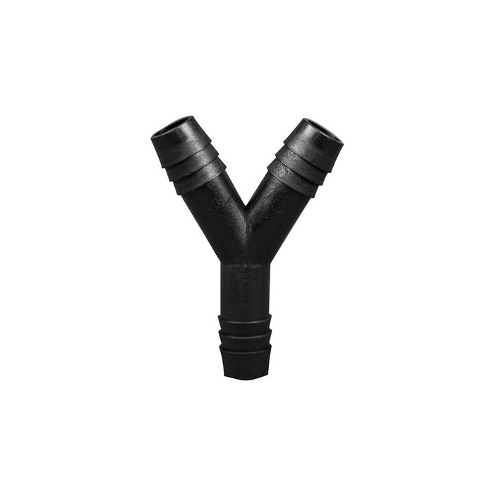 Y Connector Fitting Pack, Polypropylene, 1/2" Hose Barb x 1/2" Hose Barb to 1/2" Hose Barb, 10/pk - SolventWaste.com