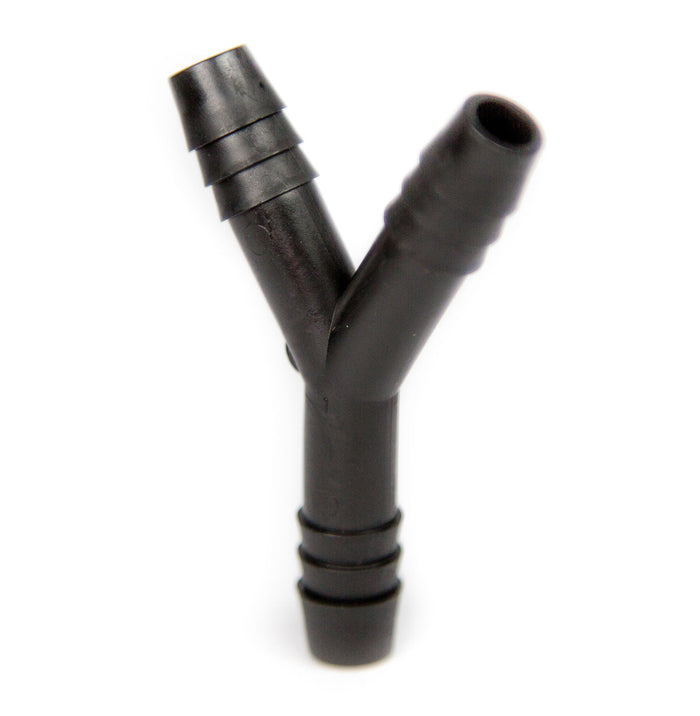 Y Connector Fitting Pack, Polypropylene, 3/8" Hose Barb x 3/8" Hose Barb to 3/8" Hose Barb, 10/pk - SolventWaste.com