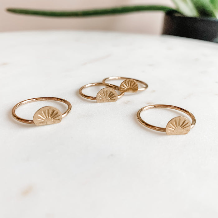 You Are the Sun Stacking Ring Gold