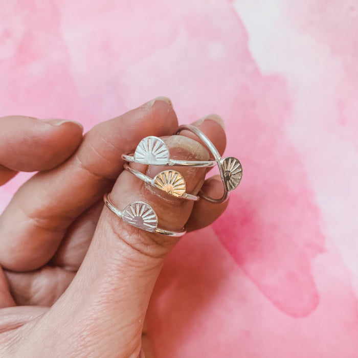 You Are the Sun Stacking Ring Silver