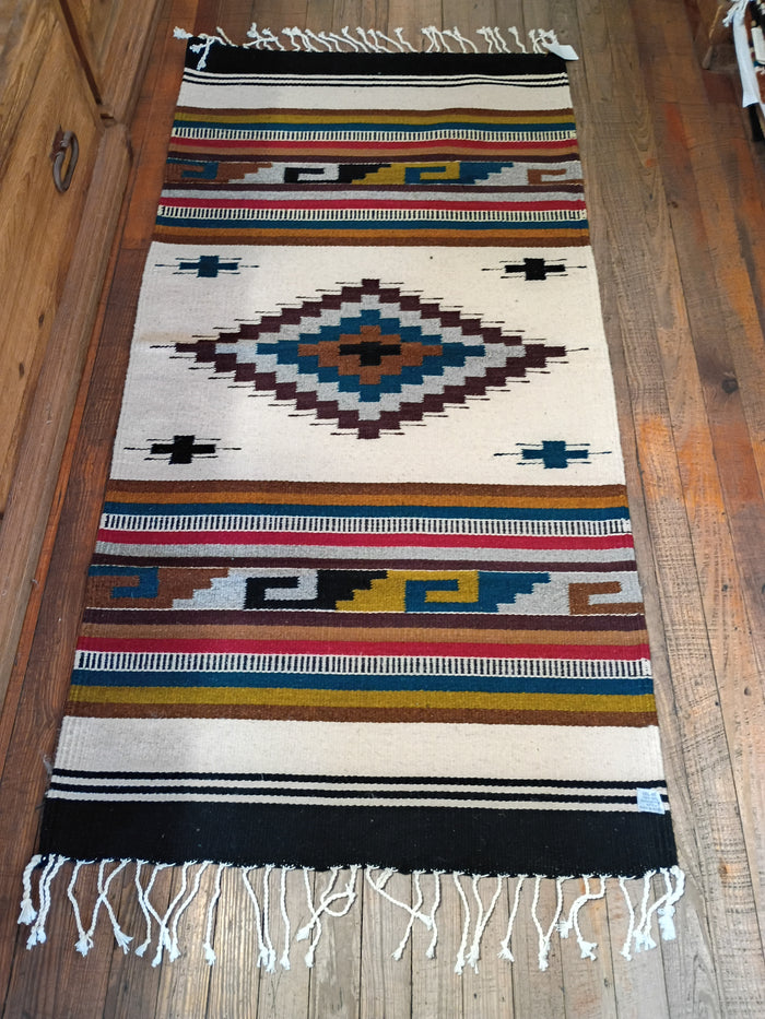 Zapotec Handwoven Wool Rug; 30"x60"; ZP2-17