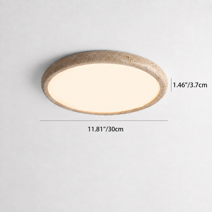 Zenora Travertine LED Ceiling Light 30 cm dimensions - 30cm / 11.81 inch diameter, 3.7cm / 1.46 inch height